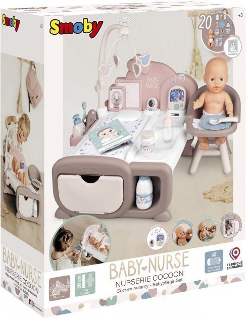 

Игровой центр Smoby Toys Baby Nurse Детская комната со звуковыми эффектами, с пупсом и аксессуарами (220375)