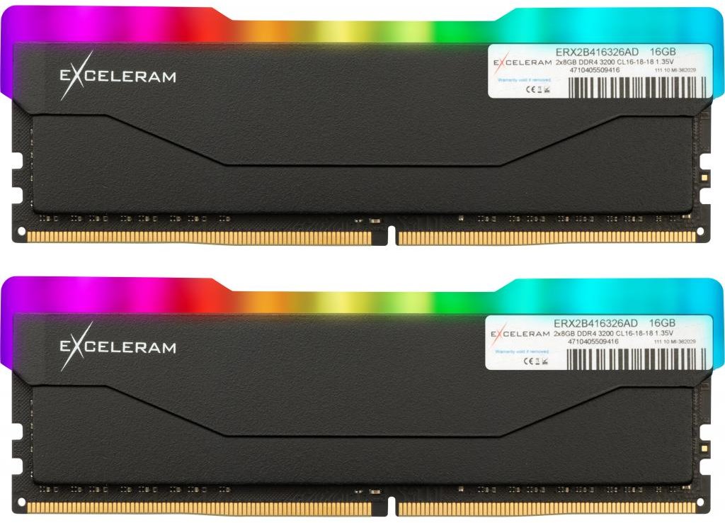 

Exceleram 16 Gb (2x8GB) DDR4 3200 MHz Rgb X2 Series Black (ERX2B416326AD)