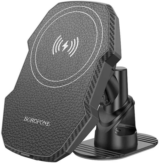 Акція на Borofone Car Holder BH216 Wireless Charger 15W Black від Stylus