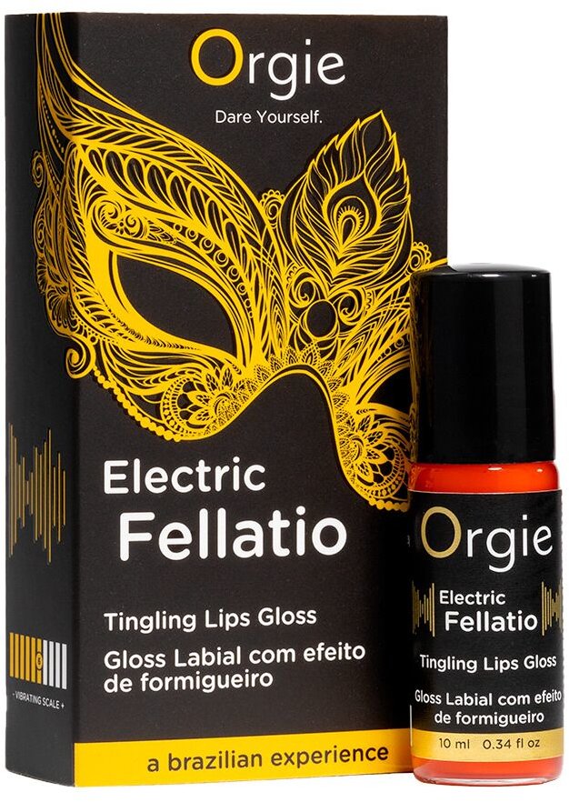 

Блеск для губ с эффектом вибрации Orgie Electric Fellatio Lips Gloss, 10 мл, вкус фруктового ассорти