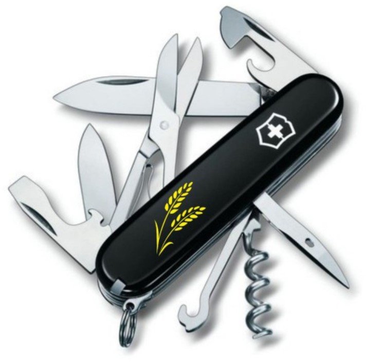 Акція на Victorinox Climber Ukraine 91мм/14 функций/черный /Колоски пшеницы желтый (1.3703.3_T1338u) від Stylus