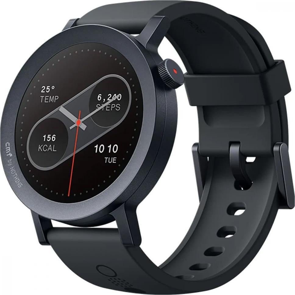 Акція на Cmf by Nothing Watch Pro 2 Dark Grey Flat Bezel with Black Liquid Silicon Strap від Y.UA