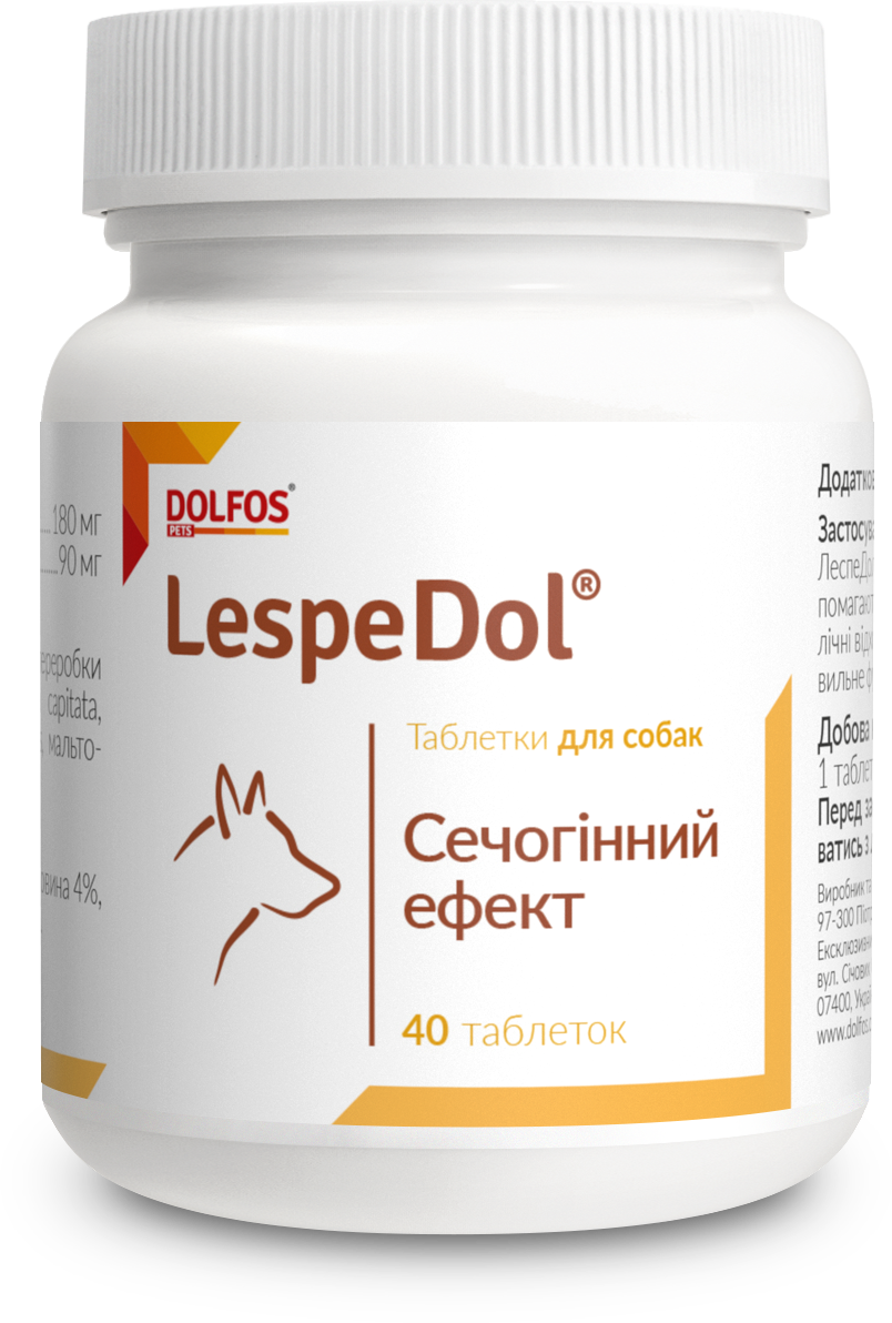 Акція на Витаминно-минеральный комплекс Dolfos LespeDol ЛеспеДол для собак с заболеваниями мочеполовой системы и почек 40 табл. для собак (1086-40) від Stylus
