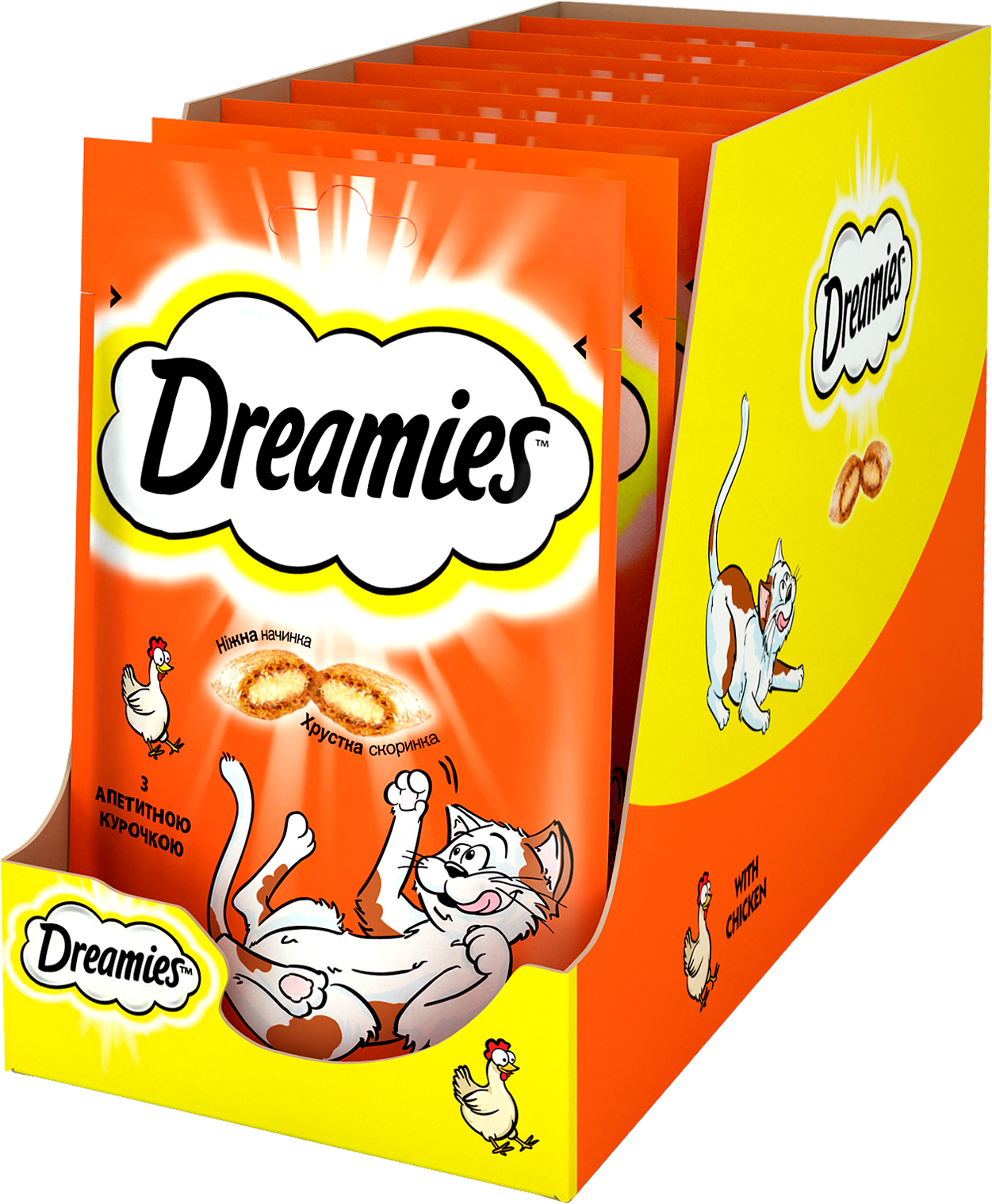 Акція на Ласощі Dreamies Chicken для кішок з куркою 6х60г (4008429037894) від Y.UA