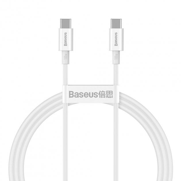 Акція на Baseus Cable USB-C to USB-C Superior Series Pd 100W 1m White (CATYS-B02) від Y.UA