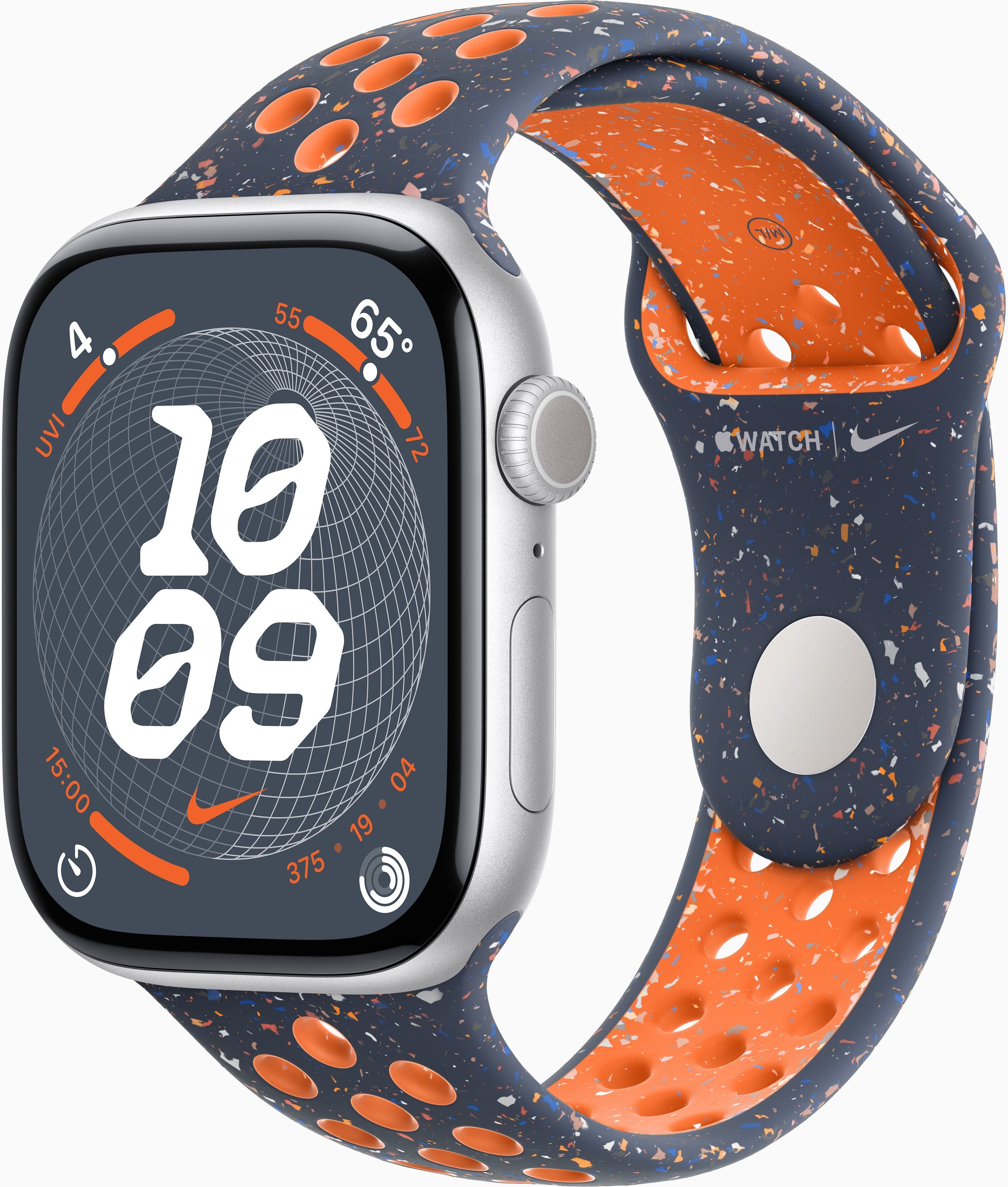 Акція на Apple Watch Series 10 46mm Gps Silver Aluminum Case with Blue Flame Nike Sport Band - M/L (MWX03+MYLC3) від Stylus