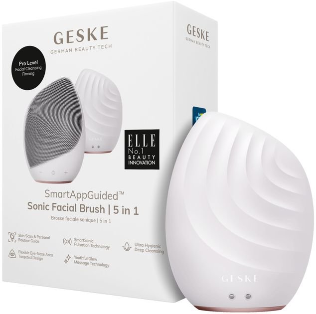 Акція на Звуковая щетка для лица Geske Sonic Facial Brush 5 в 1 Starlight (GK000010SL01) від Stylus