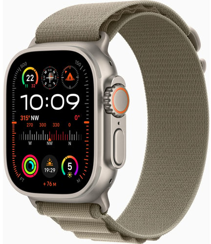 

Apple Watch Ultra 2 Gps + Cellular 49mm Titanium Case with Olive Alpine Loop - Small (MREX3) Approved Вітринний зразок