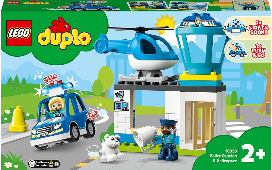 Акція на Конструктор Lego Duplo Town Поліцейська ділянка та вертоліт (10959) від Y.UA