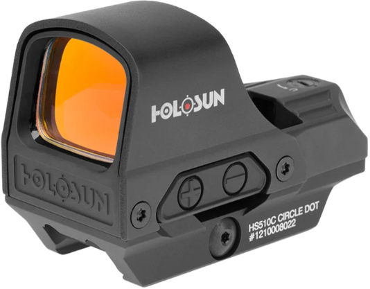 

Holosun 510 Open Reflex, 2 Moa Dot & 65 Moa Circle (Green), H 1.63in, Qd mount, Solar (1592.00.66)