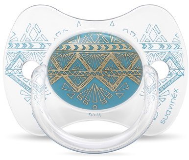 

Пустышка силиконовая Suavinex Couture, 18+ мес., голубой (304231)