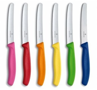 Акція на Набор ножей Victorinox Swiss Classic Colorful Tomato and Table Knife Set 6 пр. (6.7839.6G) від Stylus