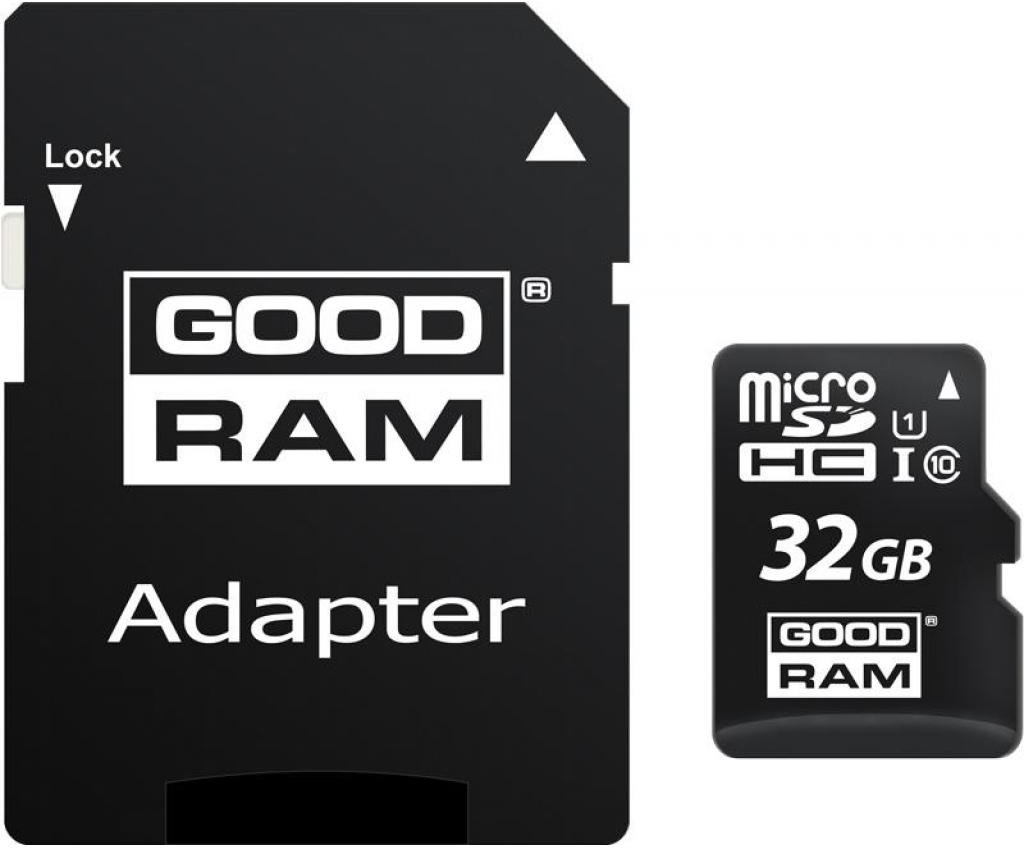 

Goodram 32GB microSDHC Class 10 UHS-I U1 + adapter (M1AA-0320R12)