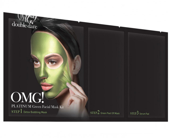 

Double Dare Omg! Platinum Green Facial Mask Kit Трехкомпонентный комплекс масок Увлажнение и Себоконтроль