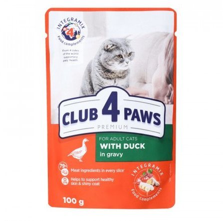 Акція на Влажный корм Club 4 Paws Premium Adult cats для кошек с уткой в соусе 1 блок 24х100 г (4820215364416) від Stylus