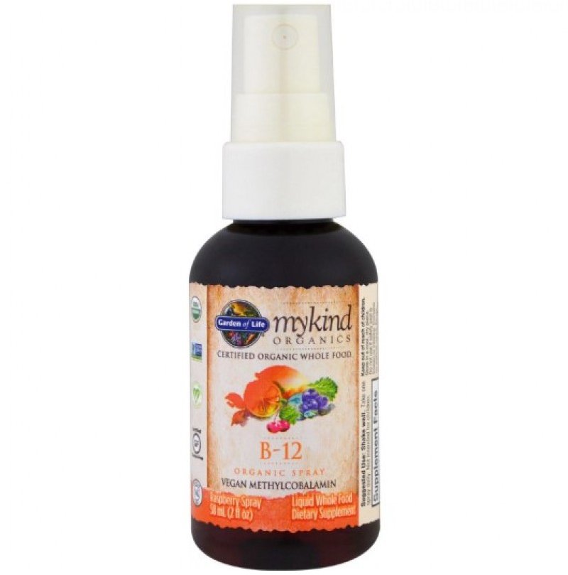 

Garden of Life MyKind Organics, B-12 Organic Spray, Raspberry, 2 fl oz (58 ml) (GOL-11779)