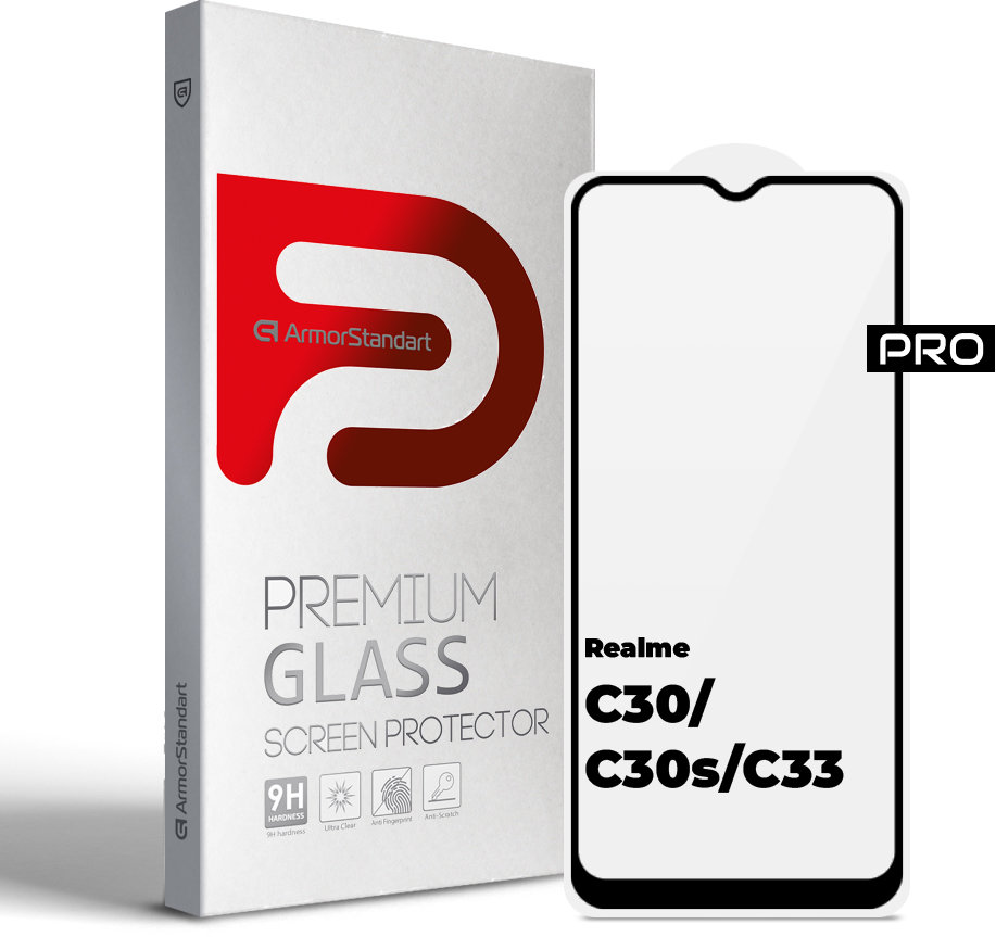 

ArmorStandart Tempered Glass Pro Black для Realme C30 / C30s / C33 (ARM64728)