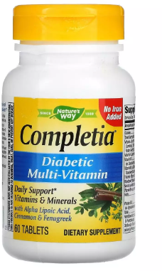 

Nature's Way Completia Diabetic Multi-Vitamin Мультивитамины для Диабетиков 60 таблеток