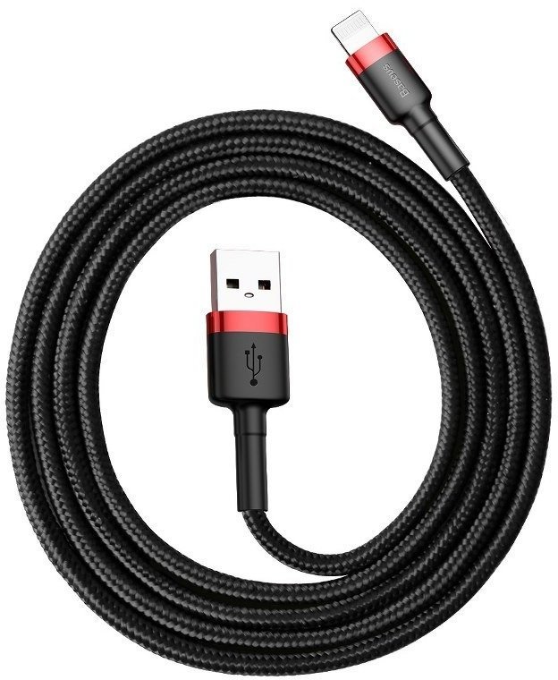 Акція на Baseus Usb Cable to Lightning 2.4A 1m Red/Black (CALKLF-B19) від Stylus