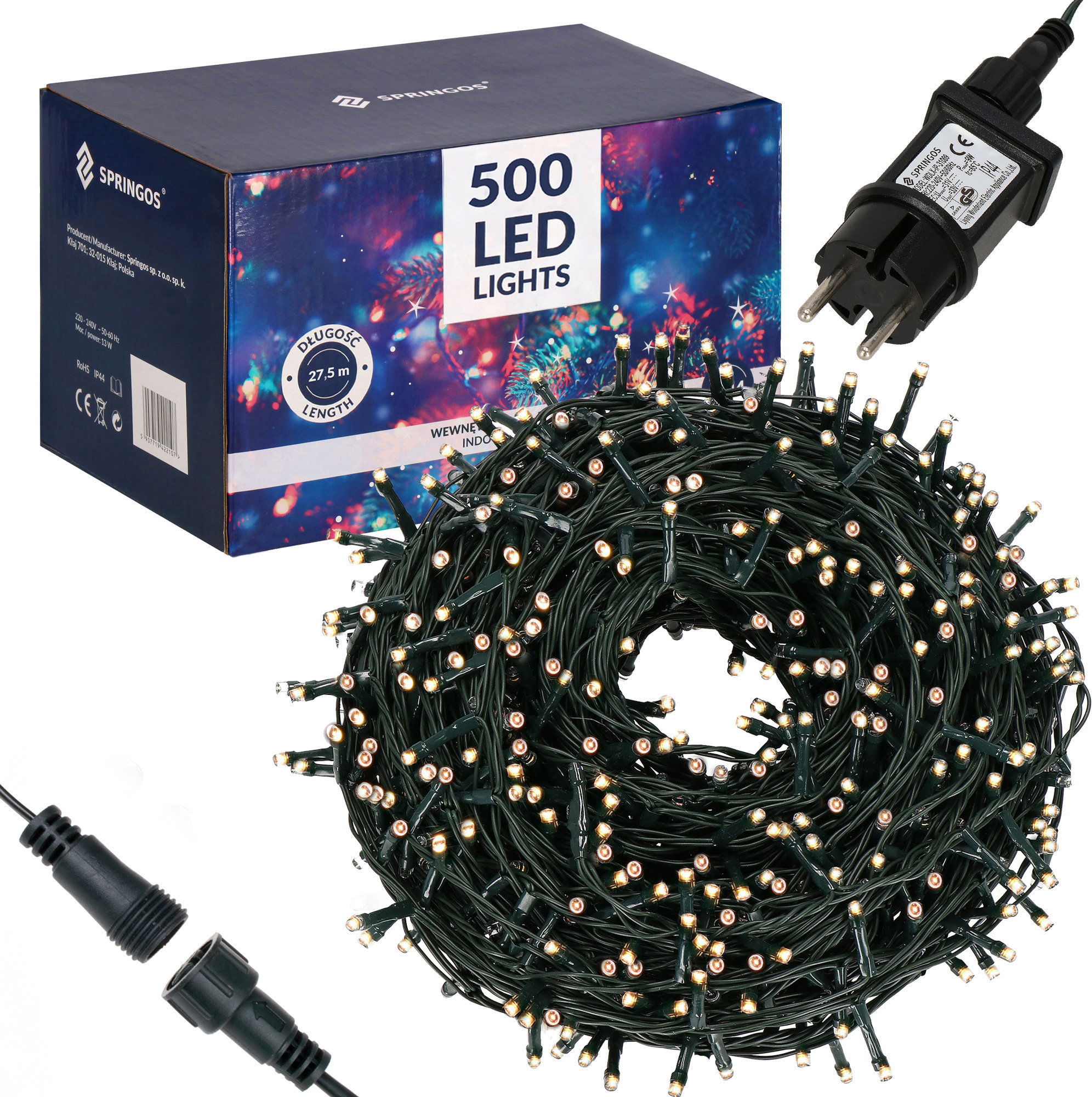 

Гирлянда Springos уличная 25 м 500 Led теплый белый (CL0521)