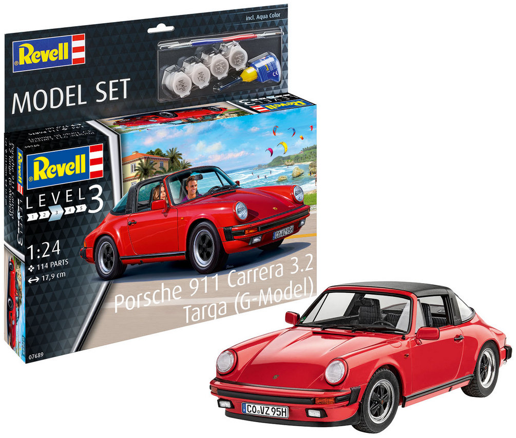 

Збірна модель-копія Revell набір Автомобіль Porsche 911 Carrera 3.2 Targa рівень 3 масштаб 1:24 (RVL-67689)