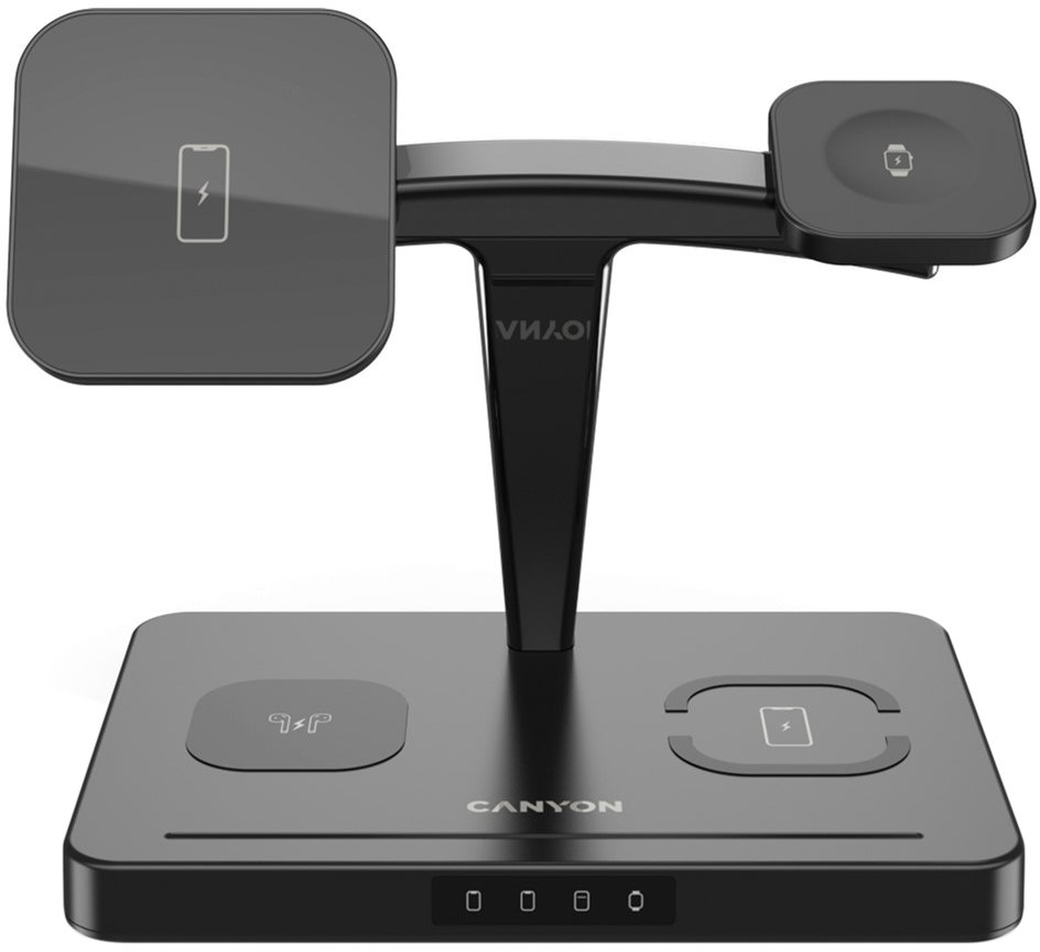 Акція на Canyon Dual Wireless Charger WS-404 4in1 36W Black (CNS-WCS404B) for iPhone 16 I 15 I 14 I 13 I 12 series, Apple Watch and Apple AirPods від Stylus