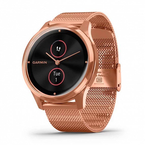 

Garmin Vivomove Luxe 18K Rose Gold Pvd Stainless Steel Case with Rose Gold Milanese Band (010-02241-24)