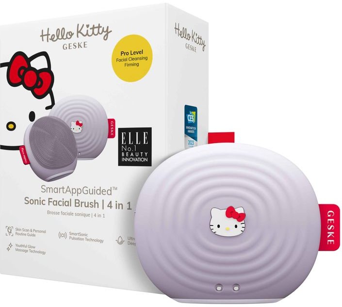 

Звуковая щетка для лица Geske Sonic Facial Brush 4 в 1 Hello Kitty Purple (HK000011PU01)