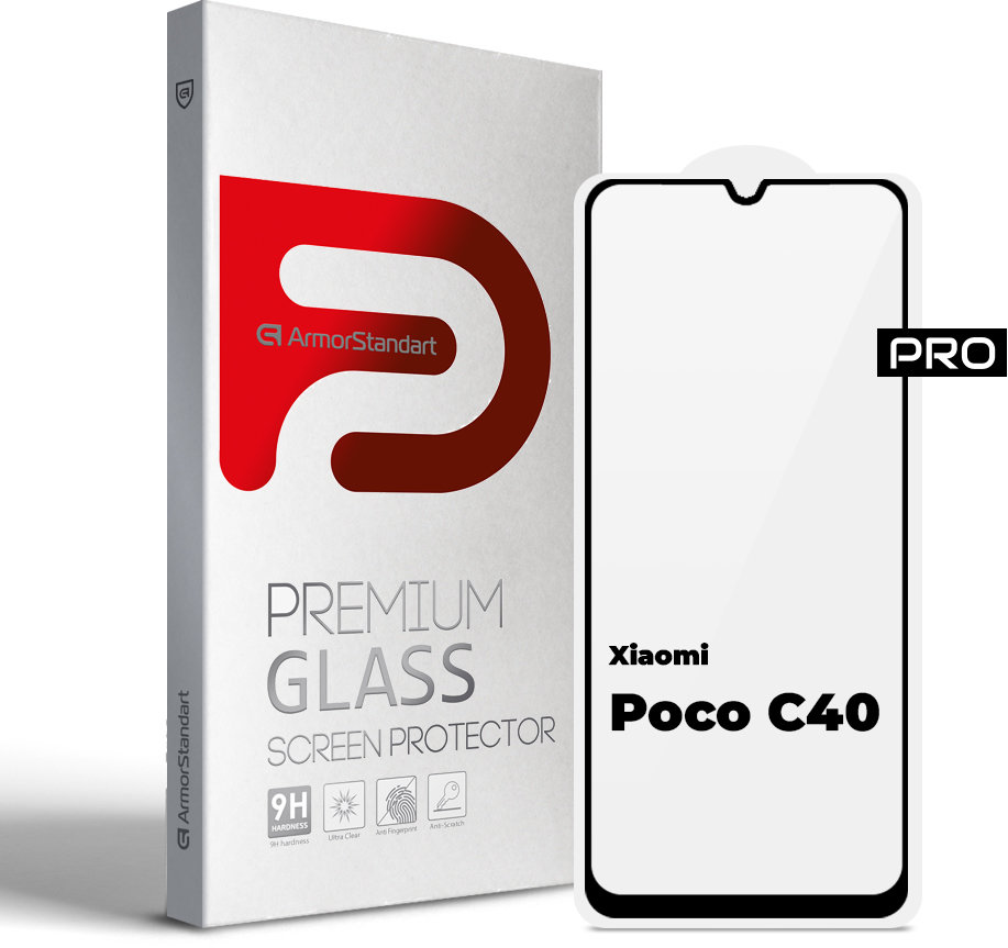 

ArmorStandart Tempered Glass Pro Black for Xiaomi Redmi 10C / Poco C40 / Redmi 12C (ARM62124)