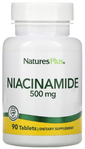 

Nature's Plus Niacinamide Ніацинамід 500 мг 90 таблеток