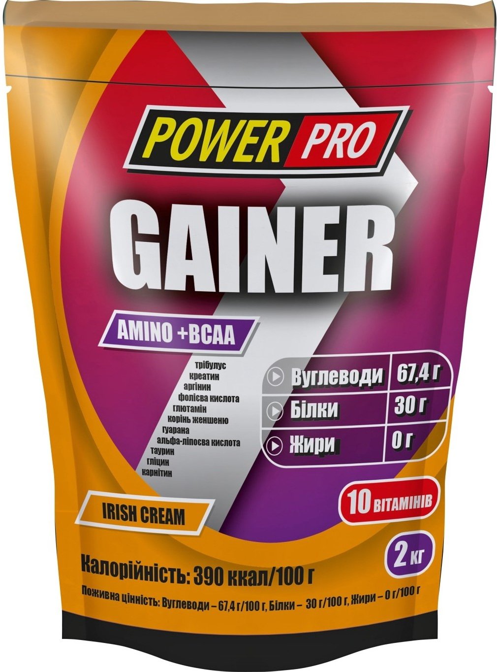 

Power Pro Gainer 2000 g /50 servings/ Ирландский крем