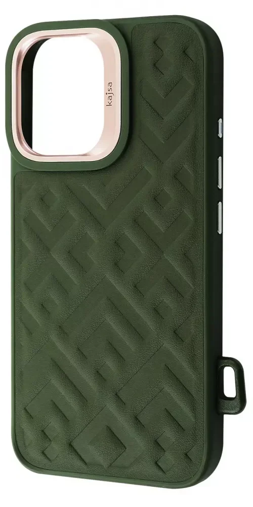 

Kajsa Rhombus Collection with Magnetic Ring Olive for iPhone 16