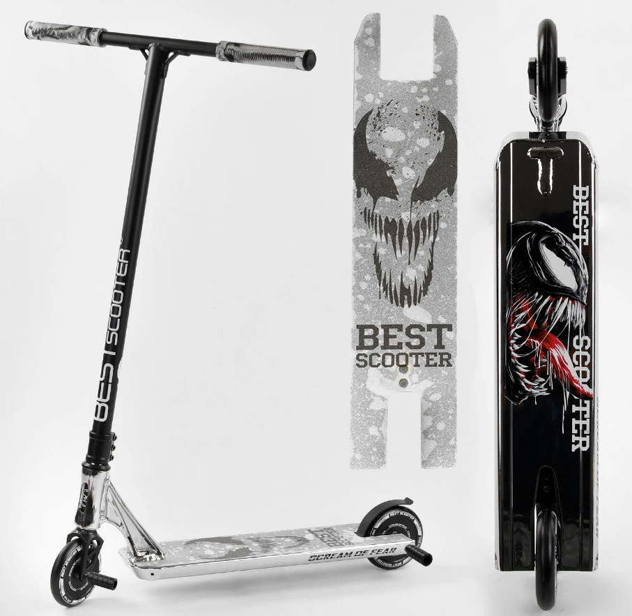 

Самокат трюковый Best Scooter "SIMBIOTE" HIC-система, ПЕГИ, алюминиевый диск и дека Black/Grey (102308)