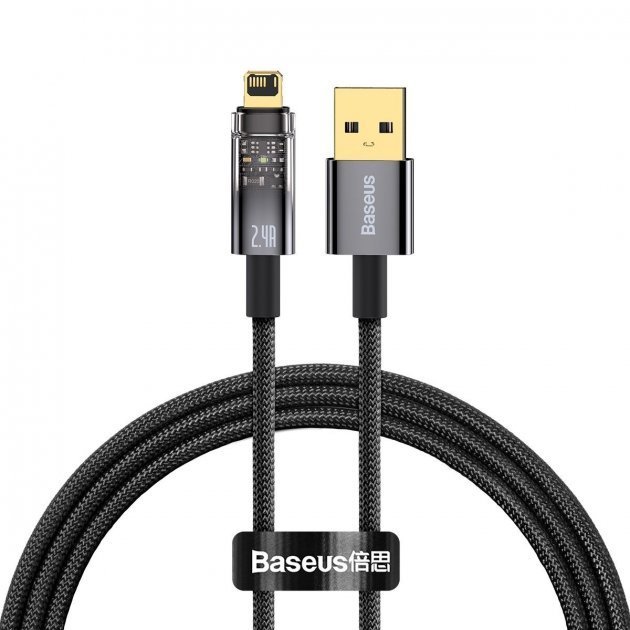 Акція на Baseus Usb Cable to Lightning Explorer Series Auto Power-Off 2.4A 2m Black (CATS000501) від Stylus