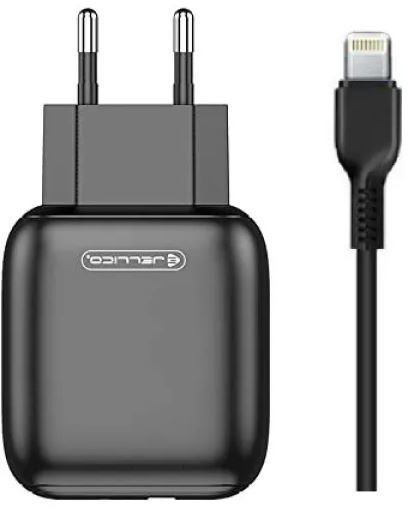 Акція на Jellico Wall Charger C31 USB+USB-C 18W Black with Lightning Cable від Stylus