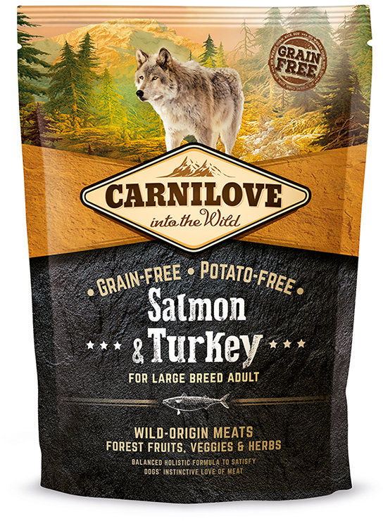 

Сухой корм для взрослых собак крупных пород Carnilove Salmon & Turkey Large Breed 1.5 кг (8595602508952)