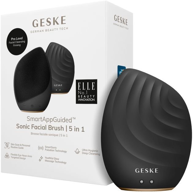 Акція на Звуковая щетка для лица Geske Sonic Facial Brush 5 в 1 Gray (GK000010GY01) від Stylus