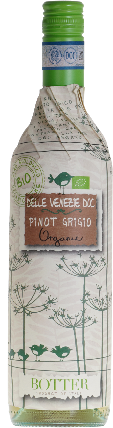 Акція на Вино Botter Wrap Uccellini Pinot Grigio Delle Venezie Ogranic белое сухое 0.75 (VTS2991510) від Stylus