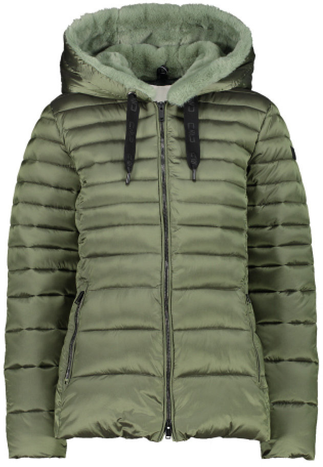 

Куртка Cmp Woman Jacket Fix Hood 31K3006F-F739 42 (34) оливковая зимняя с капюшоном и мехом