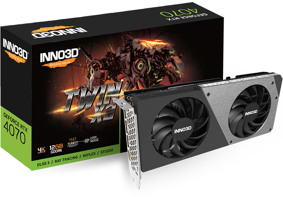 Акція на INNO3D Geforce Rtx 4070 GDDR6 Twin X2 (N40702-12D6-179063N) від Stylus