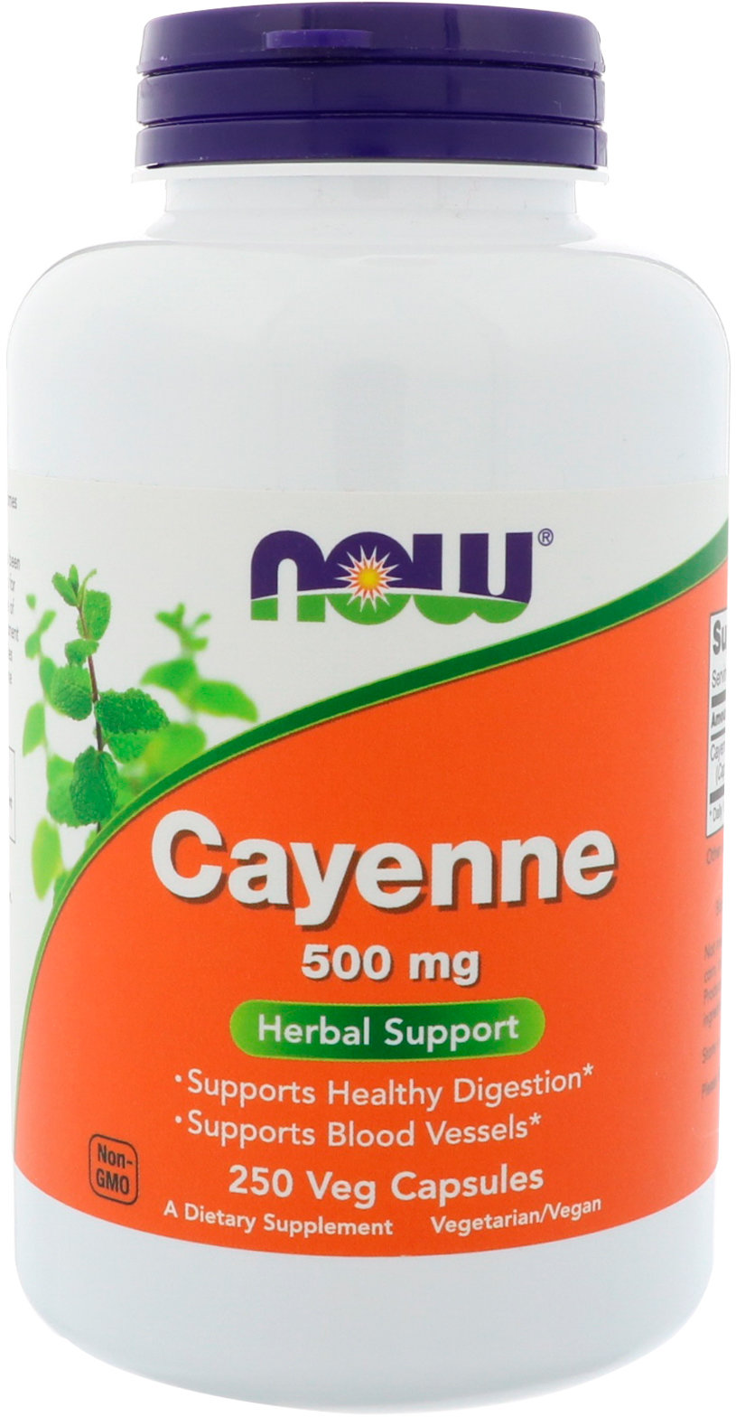 Акція на Now Foods Cayenne 500 mg 250 caps (Кайенский перец) від Stylus