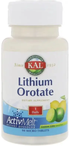 

Kal Lithium Orotate 5 mg Оротат літію зі смаком лимона та лайма 90 таблеток