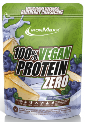 

IronMaxx 100 % Vegan Protein Zero 500 g /16 servings/ Blueberry Cheesecake