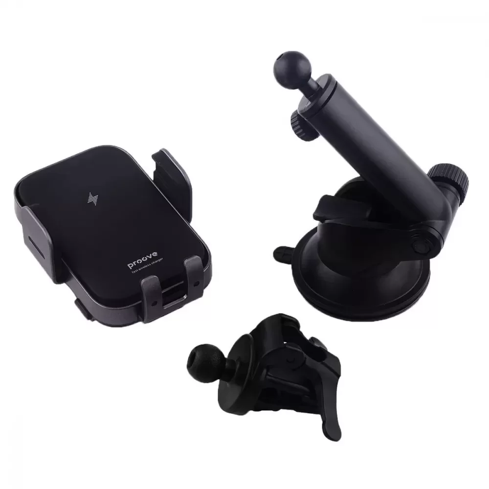 Акція на Proove Car Holder Wireless Charger Triple Сlamp Pro 15W Black від Stylus