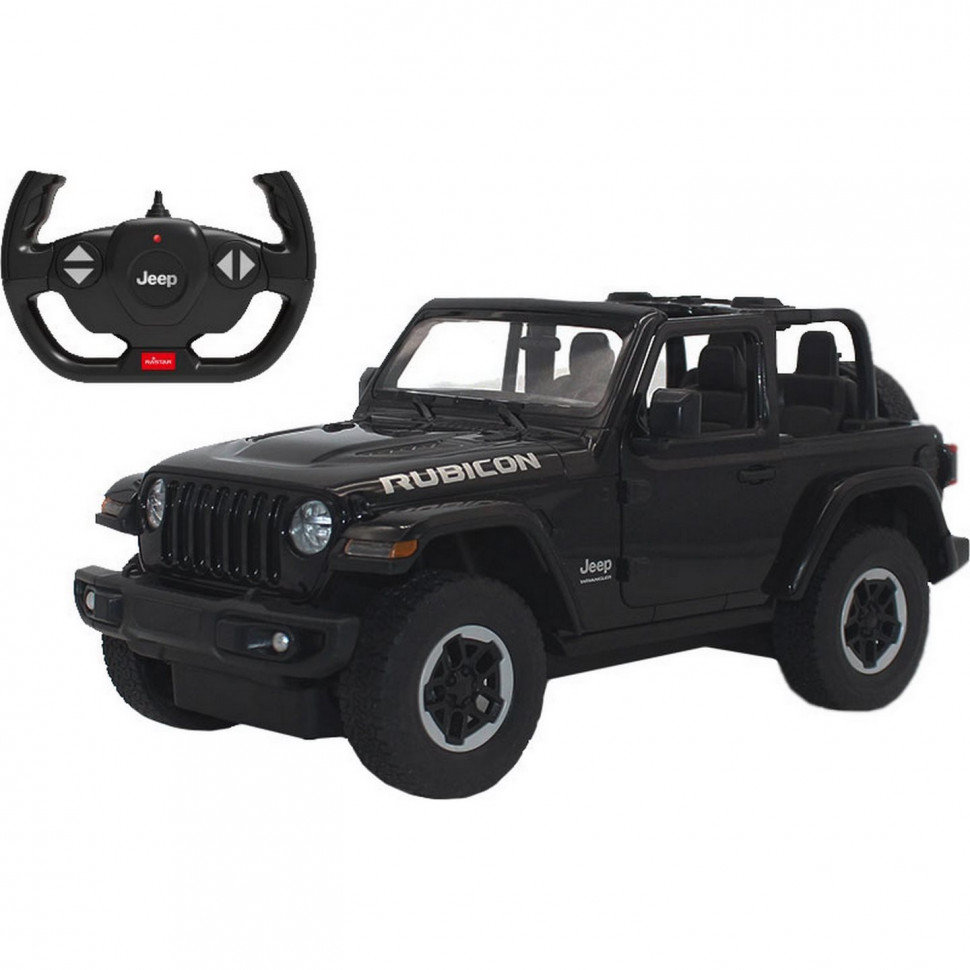 Акция на Машинка на радіоуправлінні Jeep Wrangler Rubicon Rastar 79460 чорна, 1:14 от Y.UA