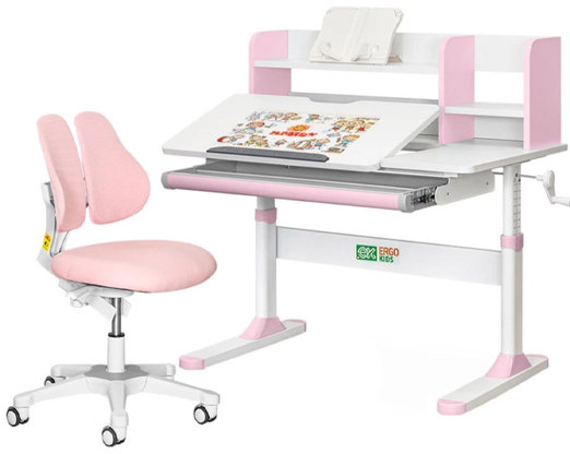 

Комплект парта Ergokids TH-330 Pink + кресло Evo-kids Mio Lite Kp (арт.TH-330 W/PN + Y-208 KP)