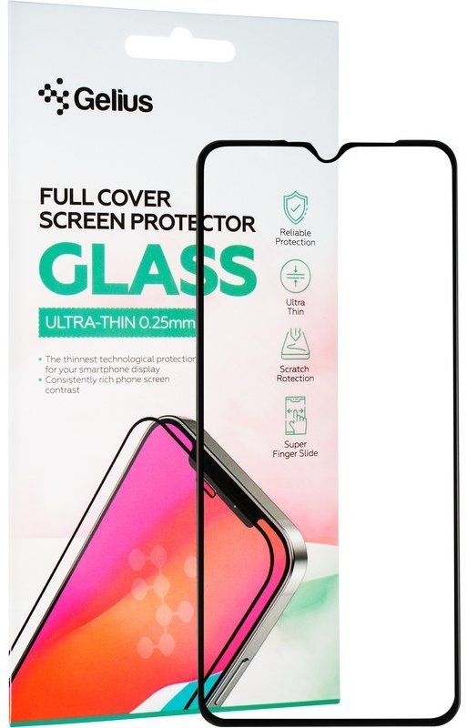 

Gelius Tempered Glass Full Cover Ultra Thin 0.25mm Black for Oppo A78 5G