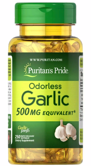 

Puritan's Pride Odorless Garlic 500 mg Часник без запаху 250 гелевих капсул