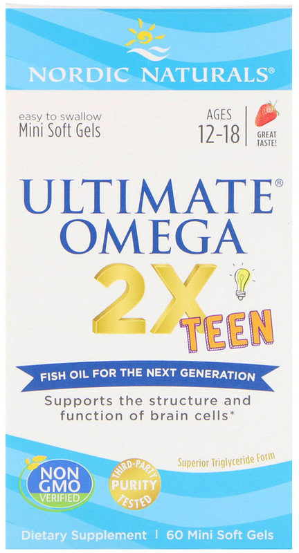 

Nordic Naturals Ultimate Omega 2X Teen, Strawberry, 60 Mini Soft Gels (NOR-06110)