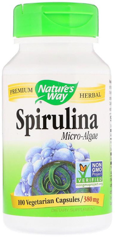 Акція на Nature's Way Spirulina Micro-Algae 380 mg 100 Caps Спирулина, микроводоросли від Stylus